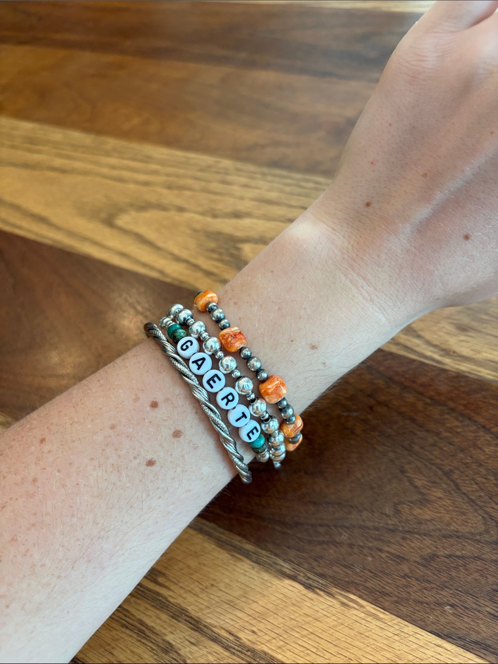 Authentic Navajo pearl Orange spiny oyster bracelet